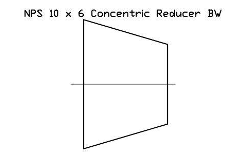 NPS 10 x 6 Concentric Reducer BW sembolünün önizlemesi, blok FIT_B169_REDC_10X6