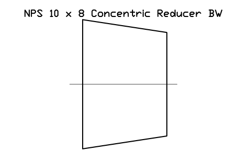 NPS 10 x 8 Concentric Reducer BW sembolünün önizlemesi, blok FIT_B169_REDC_10X8