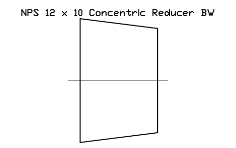 NPS 12 x 10 Concentric Reducer BW sembolünün önizlemesi, blok FIT_B169_REDC_12X10