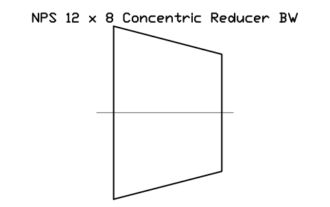 NPS 12 x 8 Concentric Reducer BW sembolünün önizlemesi, blok FIT_B169_REDC_12X8