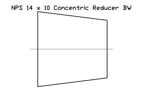 NPS 14 x 10 Concentric Reducer BW sembolünün önizlemesi, blok FIT_B169_REDC_14X10