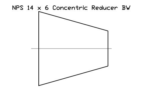 NPS 14 x 6 Concentric Reducer BW sembolünün önizlemesi, blok FIT_B169_REDC_14X6