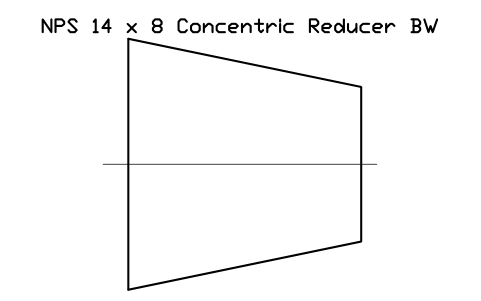 NPS 14 x 8 Concentric Reducer BW sembolünün önizlemesi, blok FIT_B169_REDC_14X8