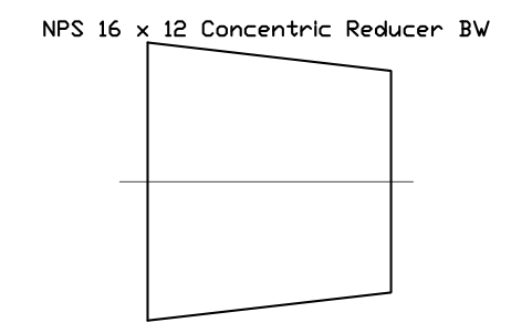 NPS 16 x 12 Concentric Reducer BW sembolünün önizlemesi, blok FIT_B169_REDC_16X12