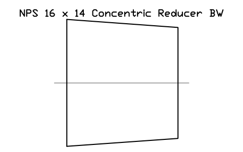 NPS 16 x 14 Concentric Reducer BW sembolünün önizlemesi, blok FIT_B169_REDC_16X14