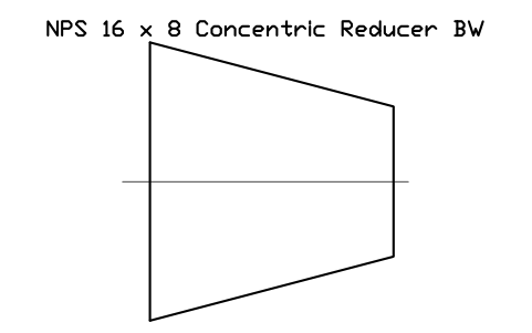 NPS 16 x 8 Concentric Reducer BW sembolünün önizlemesi, blok FIT_B169_REDC_16X8
