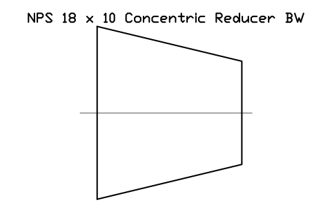 NPS 18 x 10 Concentric Reducer BW sembolünün önizlemesi, blok FIT_B169_REDC_18X10