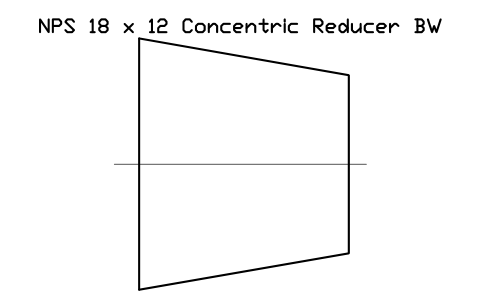 NPS 18 x 12 Concentric Reducer BW sembolünün önizlemesi, blok FIT_B169_REDC_18X12