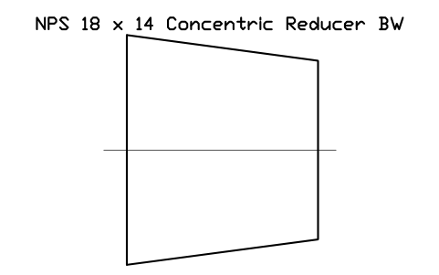 NPS 18 x 14 Concentric Reducer BW sembolünün önizlemesi, blok FIT_B169_REDC_18X14