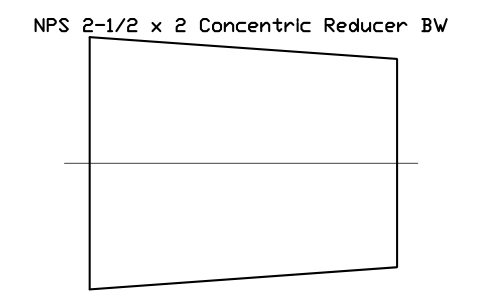 NPS 2-1/2 x 2 Concentric Reducer BW sembolünün önizlemesi, blok FIT_B169_REDC_2.5X2