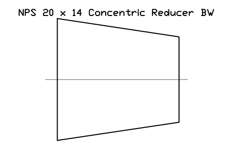 NPS 20 x 14 Concentric Reducer BW sembolünün önizlemesi, blok FIT_B169_REDC_20X14
