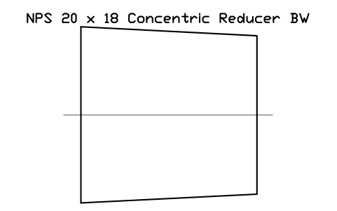 NPS 20 x 18 Concentric Reducer BW sembolünün önizlemesi, blok FIT_B169_REDC_20X18
