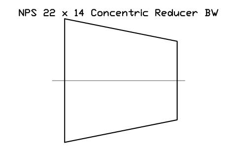 NPS 22 x 14 Concentric Reducer BW sembolünün önizlemesi, blok FIT_B169_REDC_22X14