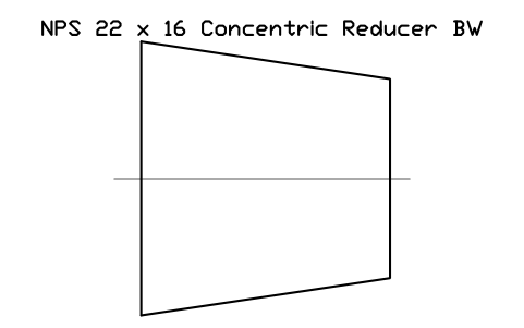 NPS 22 x 16 Concentric Reducer BW sembolünün önizlemesi, blok FIT_B169_REDC_22X16