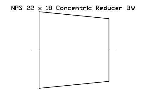 NPS 22 x 18 Concentric Reducer BW sembolünün önizlemesi, blok FIT_B169_REDC_22X18