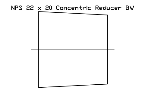 NPS 22 x 20 Concentric Reducer BW sembolünün önizlemesi, blok FIT_B169_REDC_22X20