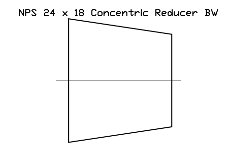 NPS 24 x 18 Concentric Reducer BW sembolünün önizlemesi, blok FIT_B169_REDC_24X18