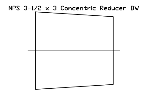 NPS 3-1/2 x 3 Concentric Reducer BW sembolünün önizlemesi, blok FIT_B169_REDC_3.5X3