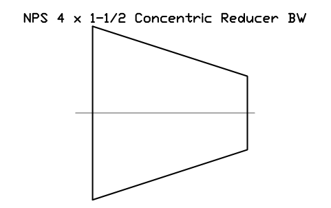 NPS 4 x 1-1/2 Concentric Reducer BW sembolünün önizlemesi, blok FIT_B169_REDC_4X1.5