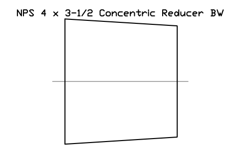 NPS 4 x 3-1/2 Concentric Reducer BW sembolünün önizlemesi, blok FIT_B169_REDC_4X3.5