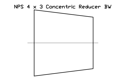 NPS 4 x 3 Concentric Reducer BW sembolünün önizlemesi, blok FIT_B169_REDC_4X3