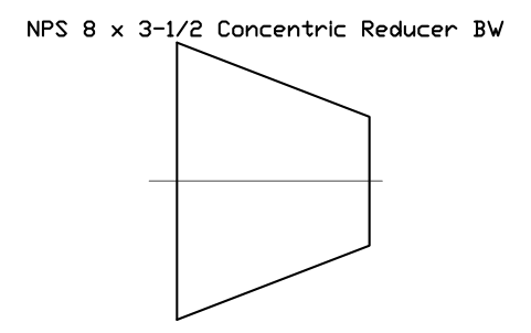 NPS 8 x 3-1/2 Concentric Reducer BW sembolünün önizlemesi, blok FIT_B169_REDC_8X3.5
