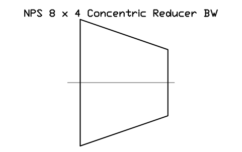NPS 8 x 4 Concentric Reducer BW sembolünün önizlemesi, blok FIT_B169_REDC_8X4