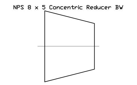 NPS 8 x 5 Concentric Reducer BW sembolünün önizlemesi, blok FIT_B169_REDC_8X5