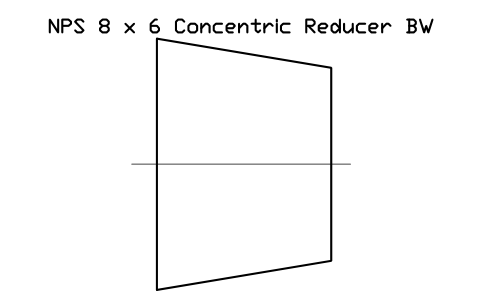 NPS 8 x 6 Concentric Reducer BW sembolünün önizlemesi, blok FIT_B169_REDC_8X6