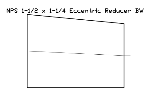 NPS 1-1/2 x 1-1/4 Eccentric Reducer BW sembolünün önizlemesi, blok FIT_B169_REDE_1.5X1.25