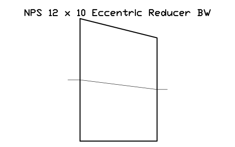 NPS 12 x 10 Eccentric Reducer BW sembolünün önizlemesi, blok FIT_B169_REDE_12X10