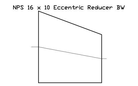 NPS 16 x 10 Eccentric Reducer BW sembolünün önizlemesi, blok FIT_B169_REDE_16X10