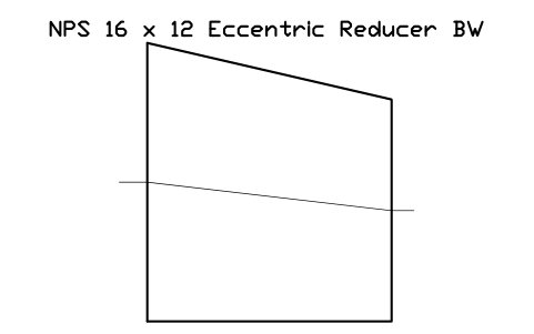 NPS 16 x 12 Eccentric Reducer BW sembolünün önizlemesi, blok FIT_B169_REDE_16X12