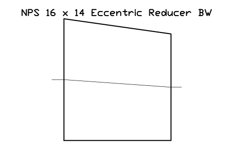 NPS 16 x 14 Eccentric Reducer BW sembolünün önizlemesi, blok FIT_B169_REDE_16X14