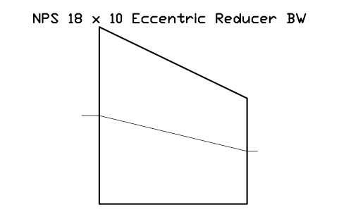 NPS 18 x 10 Eccentric Reducer BW sembolünün önizlemesi, blok FIT_B169_REDE_18X10
