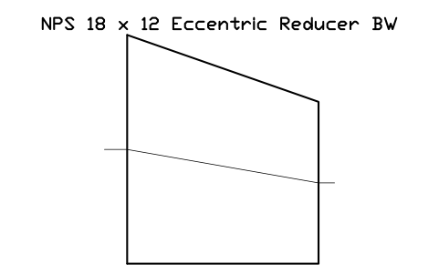 NPS 18 x 12 Eccentric Reducer BW sembolünün önizlemesi, blok FIT_B169_REDE_18X12