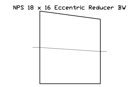 NPS 18 x 16 Eccentric Reducer BW sembolünün önizlemesi, blok FIT_B169_REDE_18X16