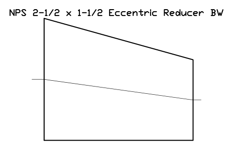 NPS 2-1/2 x 1-1/2 Eccentric Reducer BW sembolünün önizlemesi, blok FIT_B169_REDE_2.5X1.5