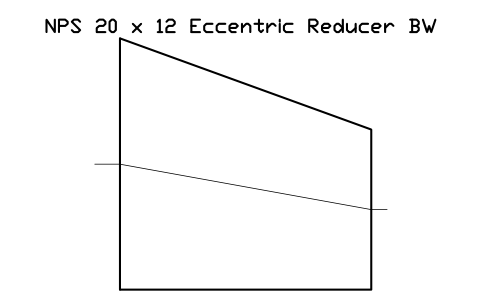 NPS 20 x 12 Eccentric Reducer BW sembolünün önizlemesi, blok FIT_B169_REDE_20X12
