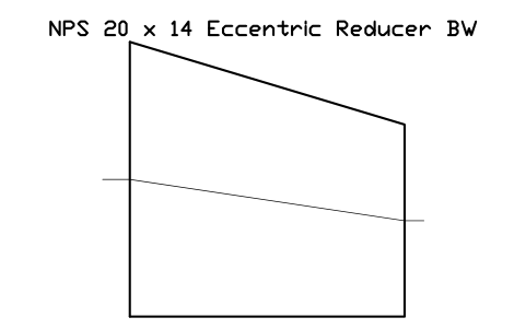 NPS 20 x 14 Eccentric Reducer BW sembolünün önizlemesi, blok FIT_B169_REDE_20X14
