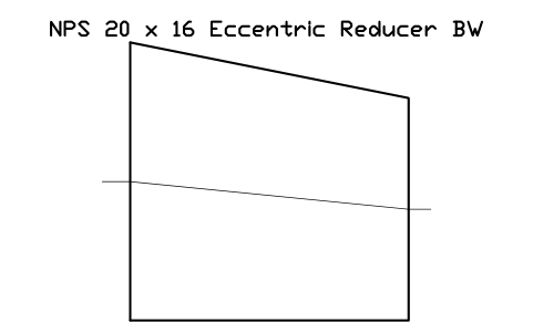 NPS 20 x 16 Eccentric Reducer BW sembolünün önizlemesi, blok FIT_B169_REDE_20X16