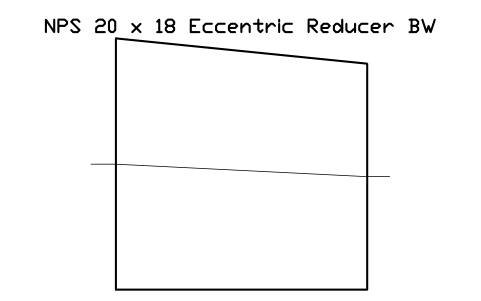 NPS 20 x 18 Eccentric Reducer BW sembolünün önizlemesi, blok FIT_B169_REDE_20X18