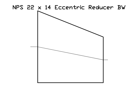 NPS 22 x 14 Eccentric Reducer BW sembolünün önizlemesi, blok FIT_B169_REDE_22X14