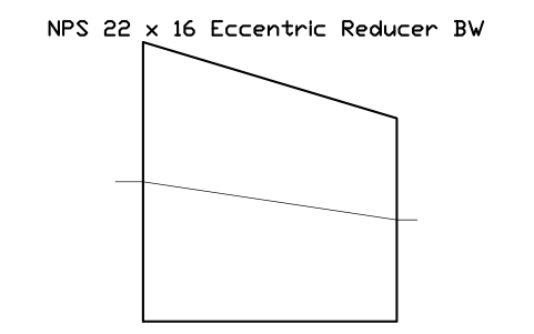 NPS 22 x 16 Eccentric Reducer BW sembolünün önizlemesi, blok FIT_B169_REDE_22X16