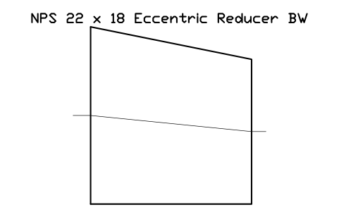 NPS 22 x 18 Eccentric Reducer BW sembolünün önizlemesi, blok FIT_B169_REDE_22X18
