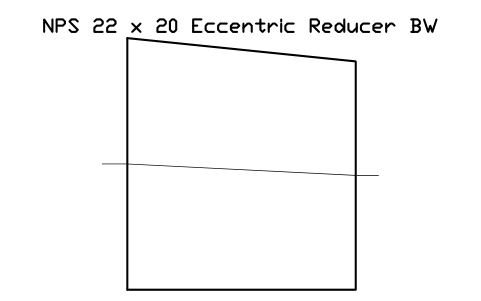 NPS 22 x 20 Eccentric Reducer BW sembolünün önizlemesi, blok FIT_B169_REDE_22X20