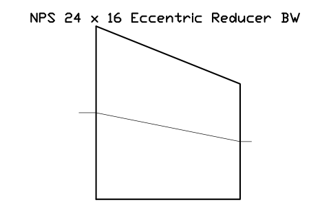 NPS 24 x 16 Eccentric Reducer BW sembolünün önizlemesi, blok FIT_B169_REDE_24X16
