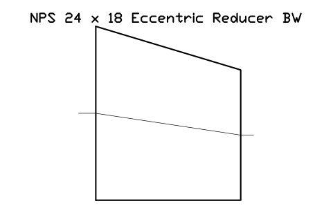 NPS 24 x 18 Eccentric Reducer BW sembolünün önizlemesi, blok FIT_B169_REDE_24X18