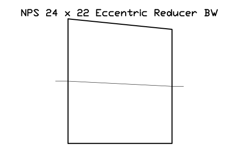 NPS 24 x 22 Eccentric Reducer BW sembolünün önizlemesi, blok FIT_B169_REDE_24X22