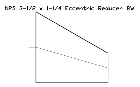 NPS 3-1/2 x 1-1/4 Eccentric Reducer BW sembolünün önizlemesi, blok FIT_B169_REDE_3.5X1.25